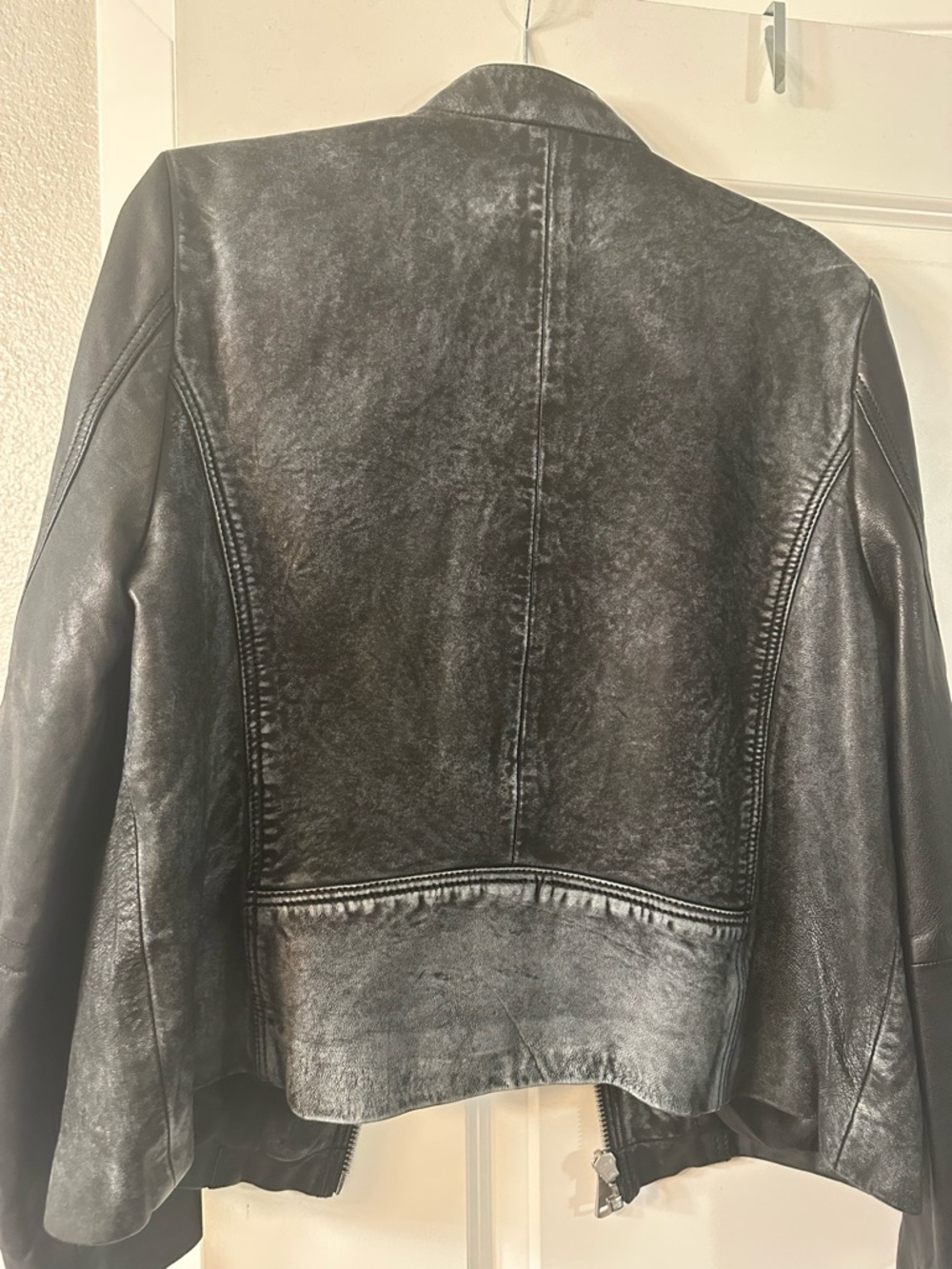 Black Leather Moto Jacket - Picture 11 of 15